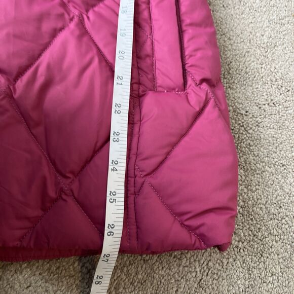 Lands End Down Puffer Jacket Women XS Petite 2-4 Pink Removeable Faux Fur Hood - Picture 5 of 8